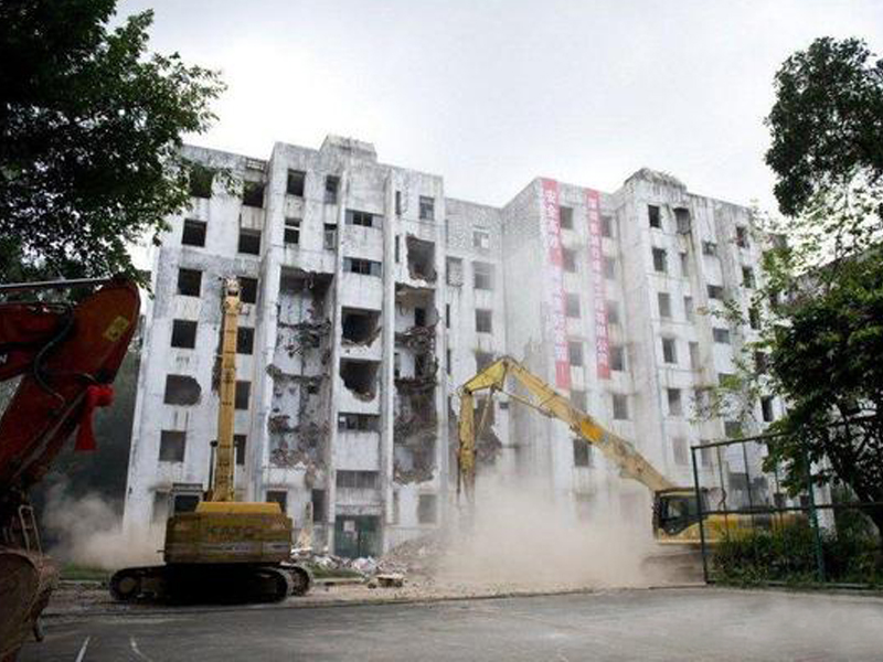 使用海沙的建筑物，墻體受損嚴重